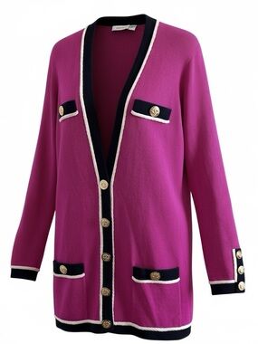 Vintage St. John Pink Long Knit Cardigan Sz Small Heritage Old Money